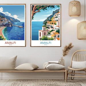 Amalfi Coast Italy Vintage Travel Poster: Salerno Campania Art Print