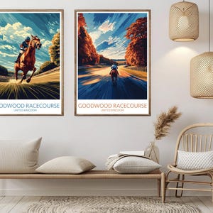 Goodwood Racecourse Travel Poster: Vintage England Art Print