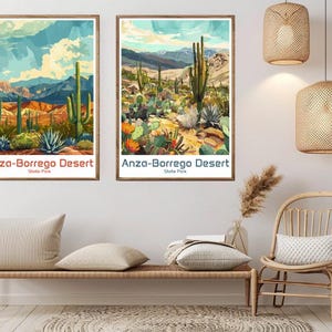 Anza-Borrego Desert State Park Kalifornien Poster Reise Papierdruck Anza-Borrego Leinwand Vintage Reise Poster Wand USA Illustration Geschenk