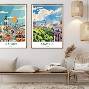 Madrid Skyline Poster: Spain Travel Art Print