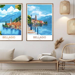 Bellagio Italy Vintage Travel Poster: Lombardy Lake Como Art Print