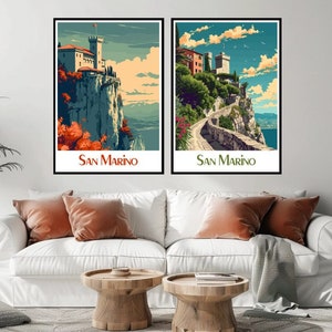 San Marino Travel Poster: Vintage Canvas Wall Art