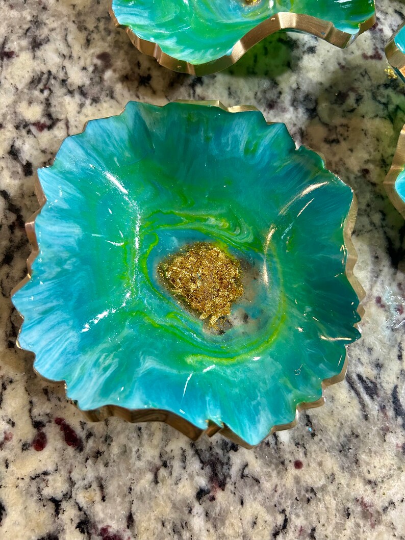 Teal & Green Jewelry Dish Etsy