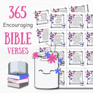 365 Bible Verse Cards Scripture Gifts Bible Study Christian Stickers Printable Quotes Cards Bible Journaling Daily Verse Cards Bible Quotes