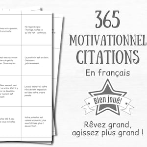 365 Printable Motivational Quotes In French Daily Inspirational Quotes Encouragement Gift Jar Minimalist Positive Quotes Motivation Cards