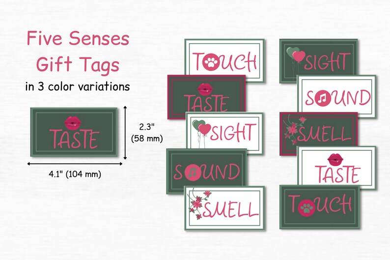 Clue Tag 5 Senses Gift Tags Adult Scavenger Hunt Clue Game for Couples ...