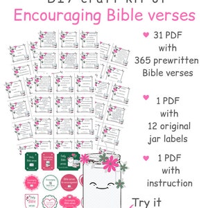 365 Bible Quotes Scripture Cards Printable Bible Study | Etsy