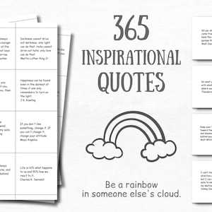 365 citas inspiradoras imprimibles, citas y refranes motivacionales diarios, regalos para amantes de los libros, citas positivas minimalistas, palabras de sabiduría, frasco DIY