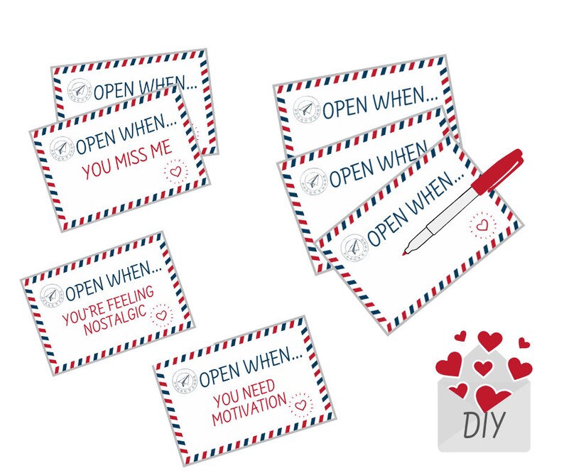 open when letters printable labels long distance relationship etsy