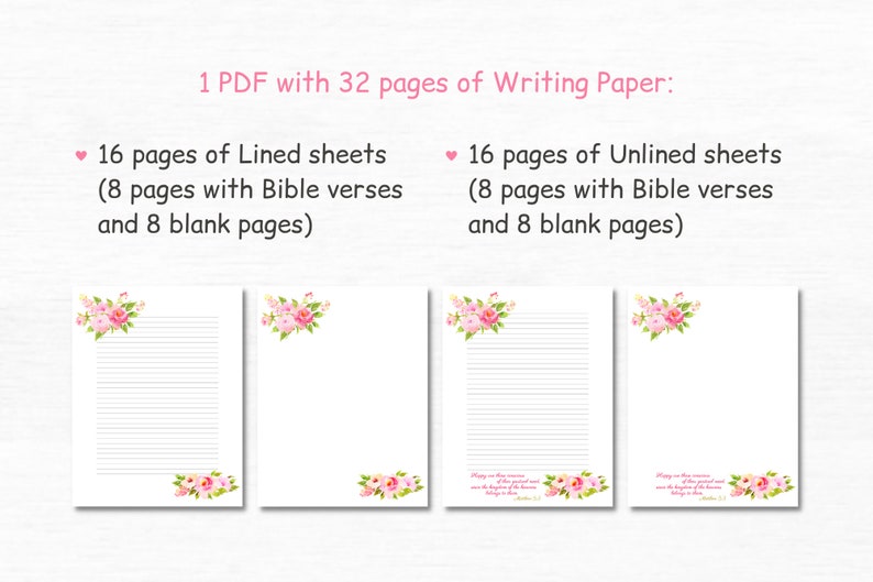 Printable Stationery Set JW Letter Writing Kit With Bible Verse Cards ...