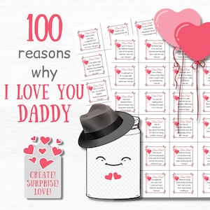 Reasons I Love You Dad Gifts From Daughter Thank You Notes Jar Personalized Gifts for Dad from Daughter Sentimental Gift Dad DIY Father Gift