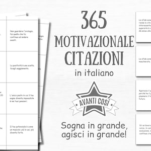 365 Printable Motivational Quotes in Italian Daily Inspirational Quotes Encouragement Gift Jar Minimalist Positive Quotes Motivation Cards