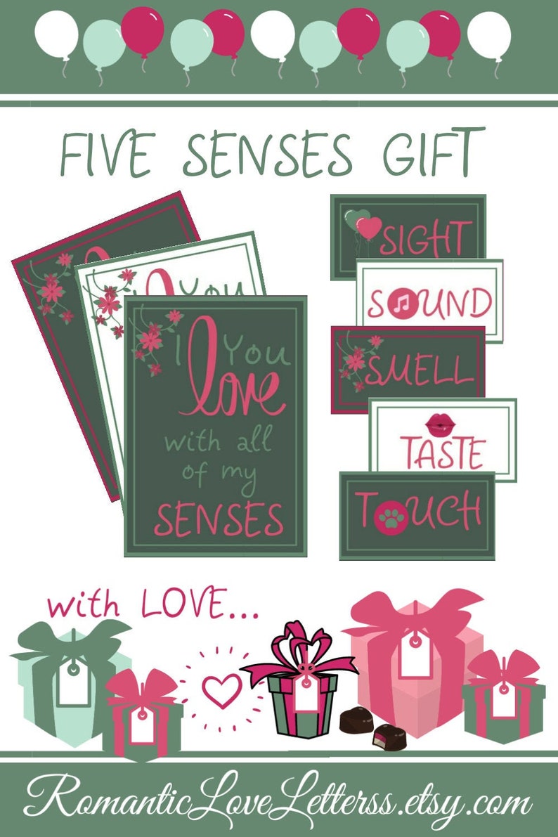 5 Senses Gift Tags Printable Labels Boyfriend Care Package For | Etsy