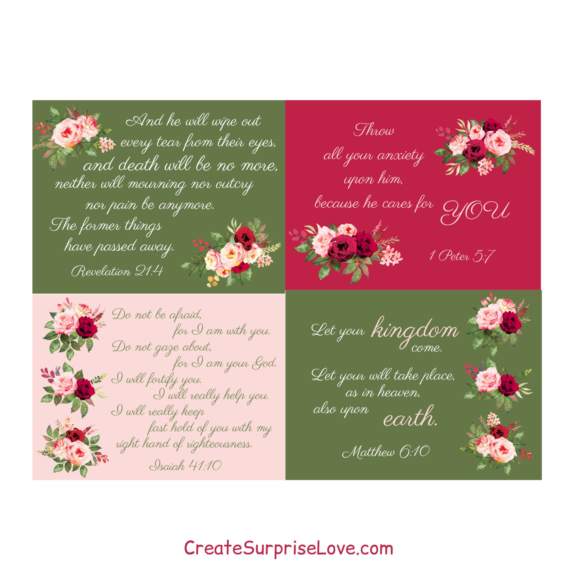 Scripture Cards with Envelopes Printable Stationery Set Bible | Etsy