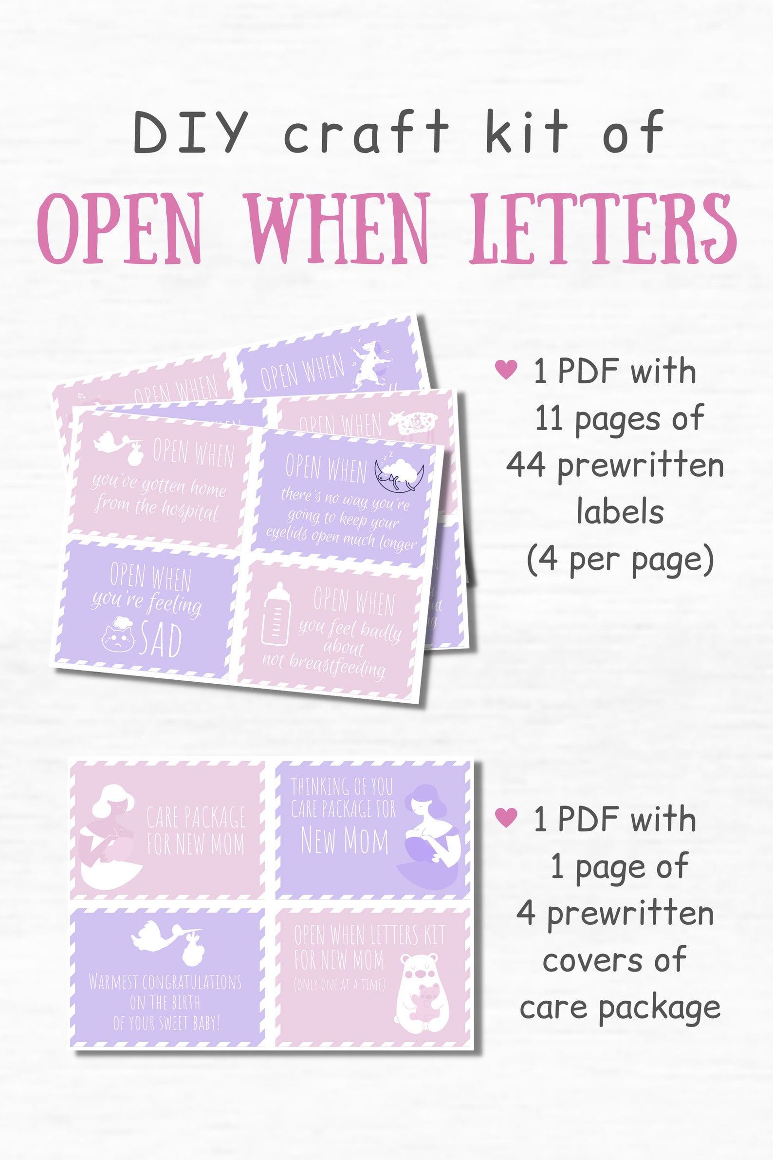 Postpartum Lettering New Mom Care Package for Expecting Mom Gift | New Mom Gift Postpartum ...