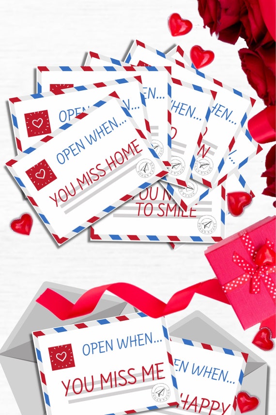 Open When Letters Long Distance Boyfriend Gift Thinking of You