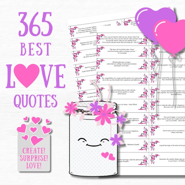 365 Inspirational Quotes Wedding Gifts for Couple Printable Quotes Cards Engagement Gifts For Couple Love Quotes Romantic Literary Quotes