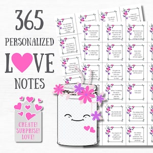 Personalized Gift For Women 365 Reasons I Love You Jar Love Notes Message Cards DIY Romantic Gifts For Her 1st Anniversary Gift For Wife