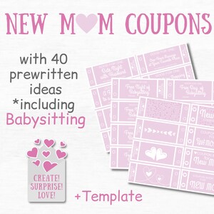 Livro de cupons de presente para novas mães, presente para futuras mamães, pacote de cuidados para novas mães, presente faça você mesmo para mães de primeira viagem, pacote de cuidados pós-parto para futuras mamães