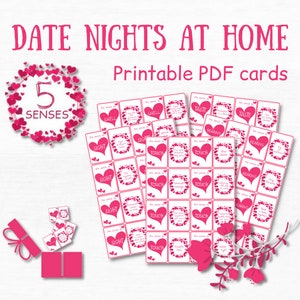 At Home Date Night Box for Couple Date Night Cards Five Senses Gift For Him First Anniversary Gift for Him 1st Anniversary Gift For Husband