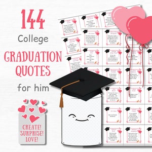 Graduation Gift for Him Printable Quotes Cards Memory Jar Graduation Gifts Boyfriend College Graduation Gift for Best Friend Graduation Card