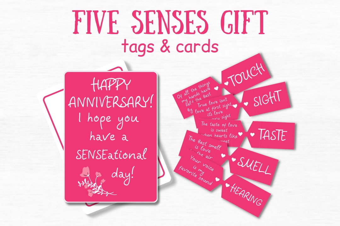 5 Senses Gift Tags One Year Anniversary Gifts for Boyfriend Care