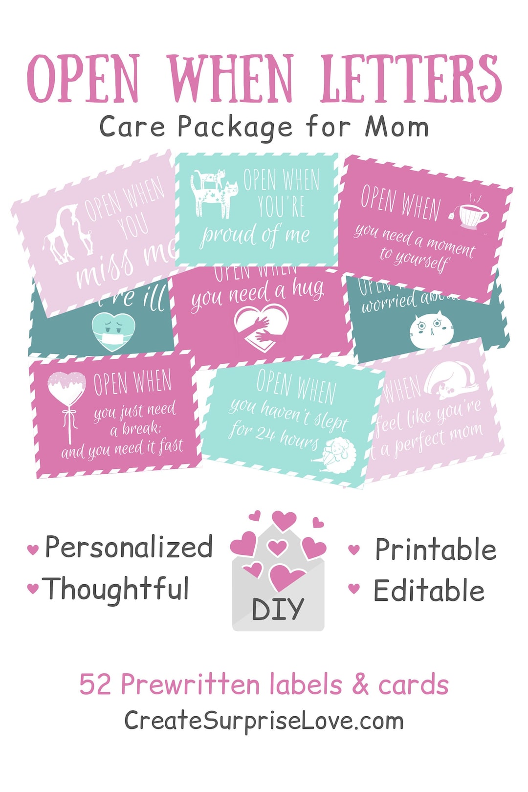 Open When Letters Care Package for Mom Gift From Daughter Etsy