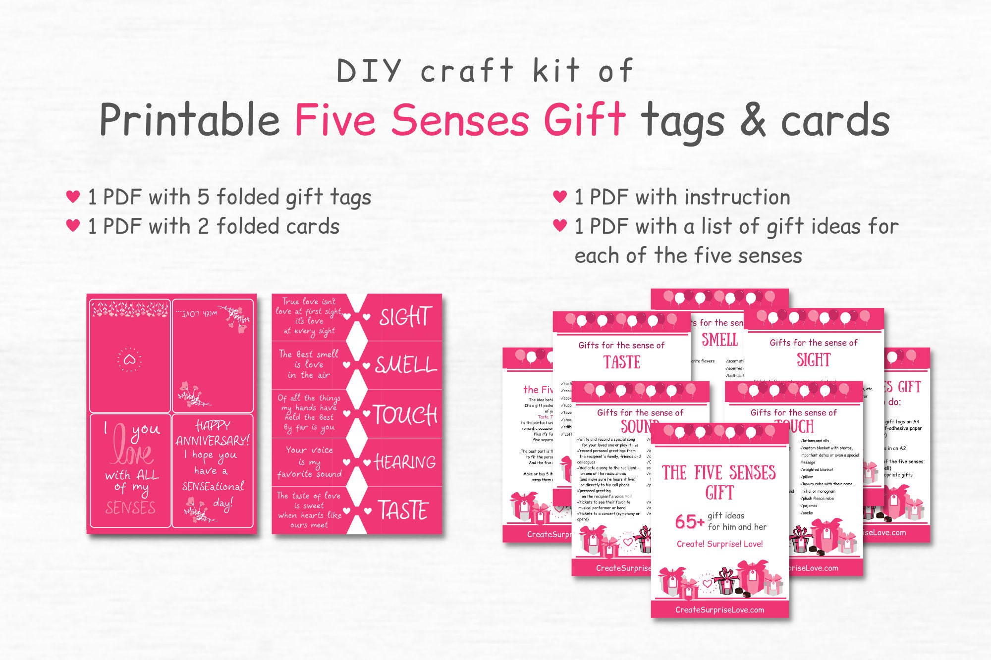 Senses Cards Five Senses Gift Tags – Simple Desert