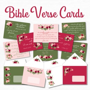 Tarjetas de versículos bíblicos Lindo juego de papelería Tarjetas y sobres de acuarela rosa Juego de papelería imprimible Citas bíblicas Tarjetas JW Kit de escritura de cartas