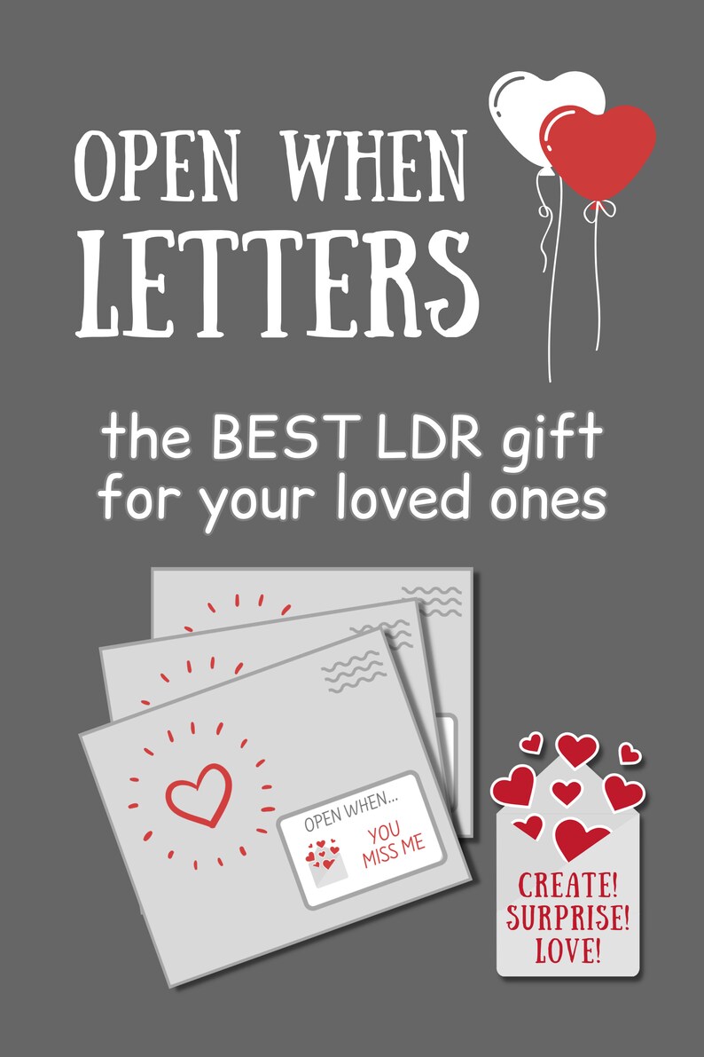 Open When Letters Printable Labels Long Distance Relationship Gift for Girlfriend Thinking of ...
