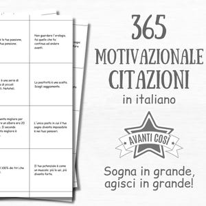 365 Printable Motivational Quotes in Italian Daily Inspirational Quotes Encouragement Gift Jar Minimalist Positive Quotes Motivation Cards