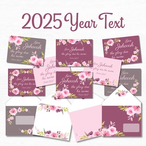 Texte de l'année 2025 Versets bibliques JW Cartes et enveloppes Psaume 96 8