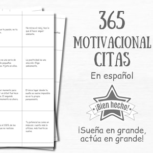 365 Printable Motivational Quotes in Spanish Daily Inspirational Quotes Encouragement Gift Jar Minimalist Positive Quotes Motivation Cards