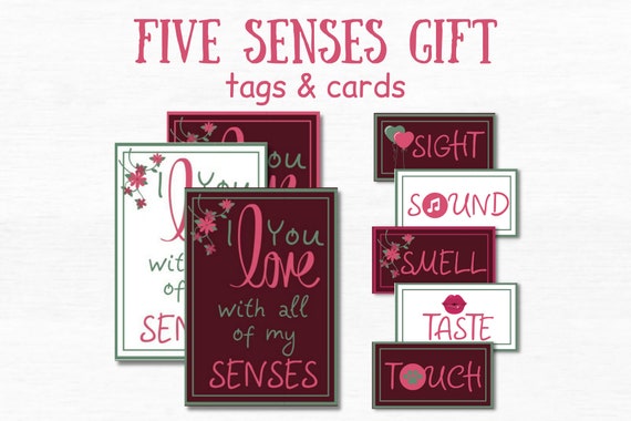 5 Senses Gift Tags One Year Anniversary Gifts for Boyfriend 