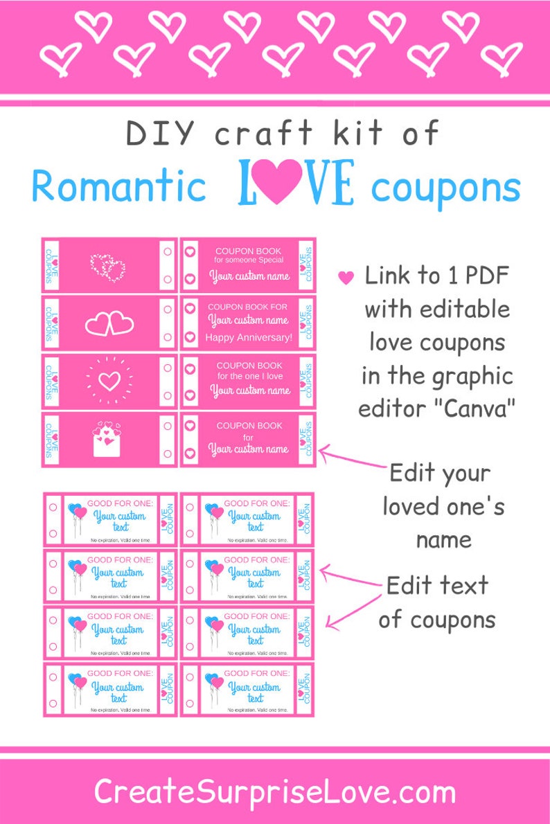 Printable Love Coupon Book One Year Anniversary Gifts for - Etsy