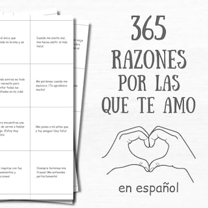 365 Gründe, warum ich dich liebe Glas Notizen auf Spanisch Sentimental 1 Jahr Jahrestag Geschenk für Freund Ehemann Minimalistische Romantische Geschenke für Ihn
