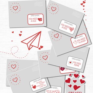 Open When Letters Printable Labels Long Distance Relationship Gift for Girlfriend Thinking of ...