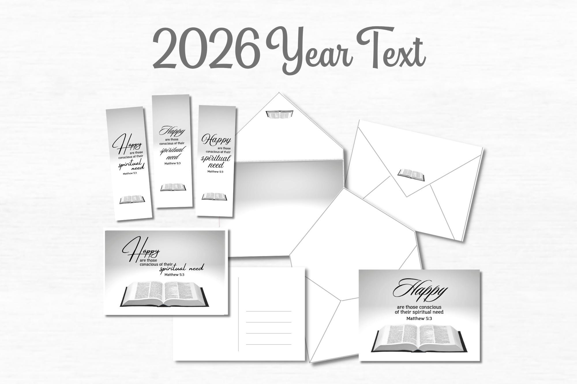 2026 Year Text Matthew 5 3 Printable Stationery Set JW Letter Writing ...