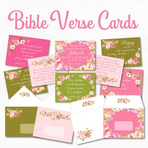 Tarjetas con versículos bíblicos, lindo juego de papelería, tarjetas de los Testigos de Jehová, juego de papelería imprimible, kit para escribir cartas con citas bíblicas, tarjetas y sobres de acuarela con rosas.