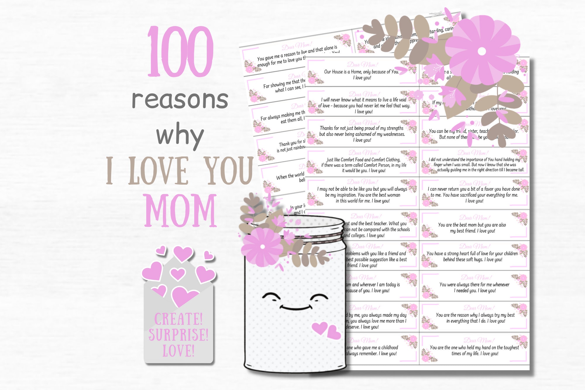 100 Reasons Why I Love You Sticky Note Surprise