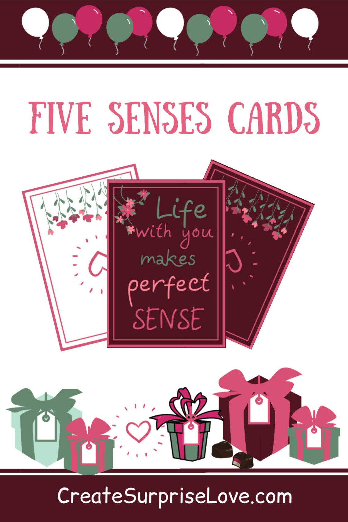 5 Senses Gift Tags Printable Labels Care Package for Him 1st - Etsy