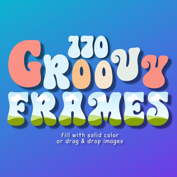 Canva Frames Groovy Font Etsy