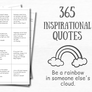365 druckbare Inspirationszitate Tägliche Motivationszitate und Sprüche Buchliebhaber Geschenke Minimalistische Positive Zitate Worte der Weisheit DIY Jar