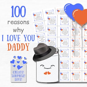 Reasons I Love You Dad Gifts From Daughter Personalized Thank You Notes Jar Sentimental Gifts from Daughter to Dad DIY Father Gift