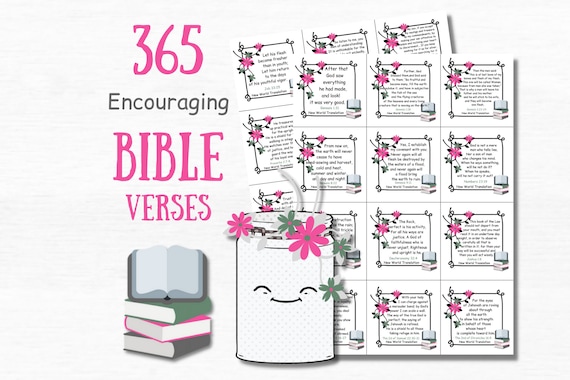 365 Bible Verse Scripture Cards Bible Study Christian Stickers Bible Journaling Daily Verse Cards Printable Quotes Cards Bible Quotes