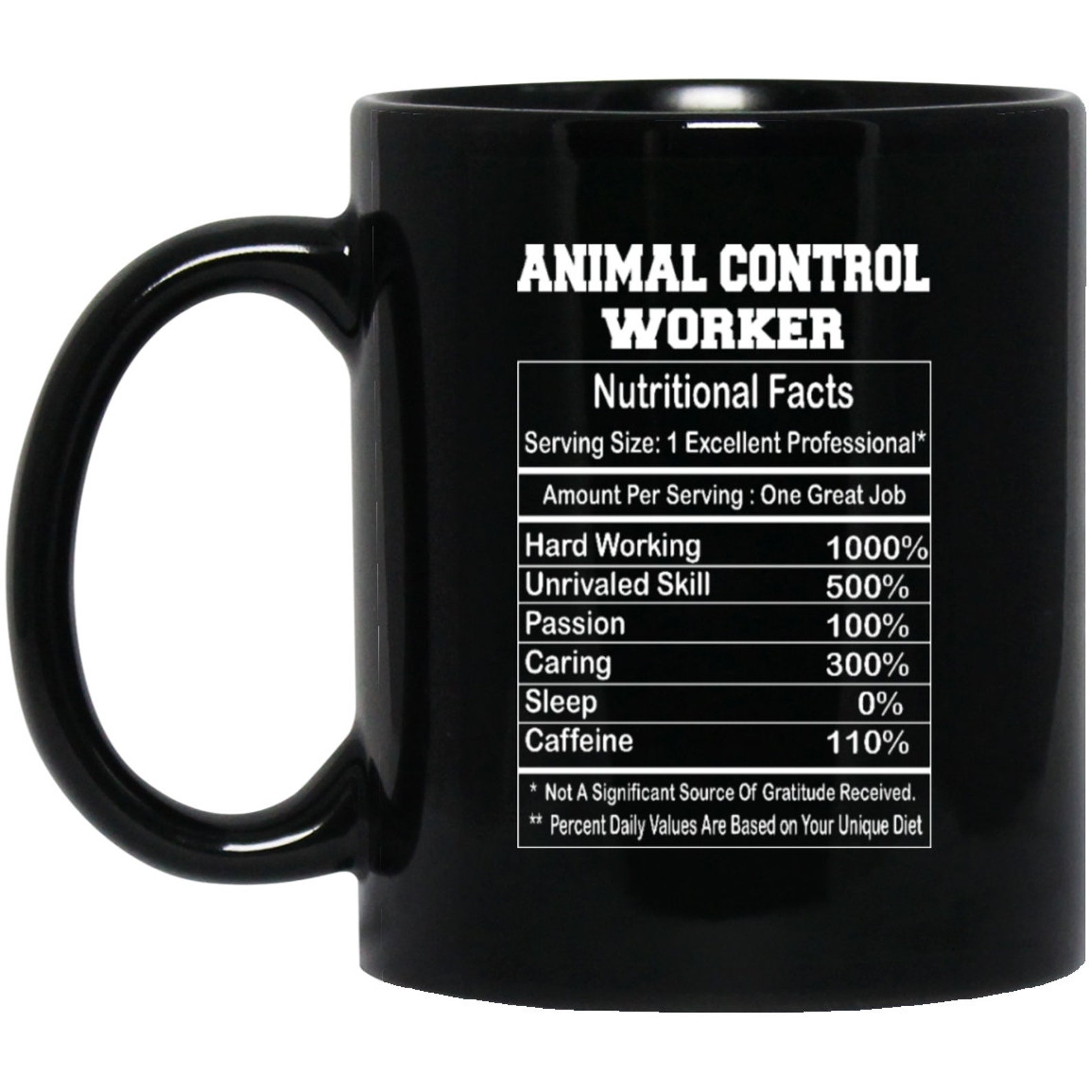 Animal Control Worker 11 Oz Black Mug Gift For Animal Control Etsy