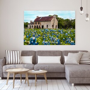 Bluebonnet Texas Hill Country Photograph - A Fine Art Photograph Print of "The Bluebonnet House."  Wall Art Photos - A Farm and Ranch Image
