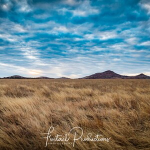 Oklahoma Prairie Photograph – Wichita Mountains Landscape, Farmhouse Wall Art