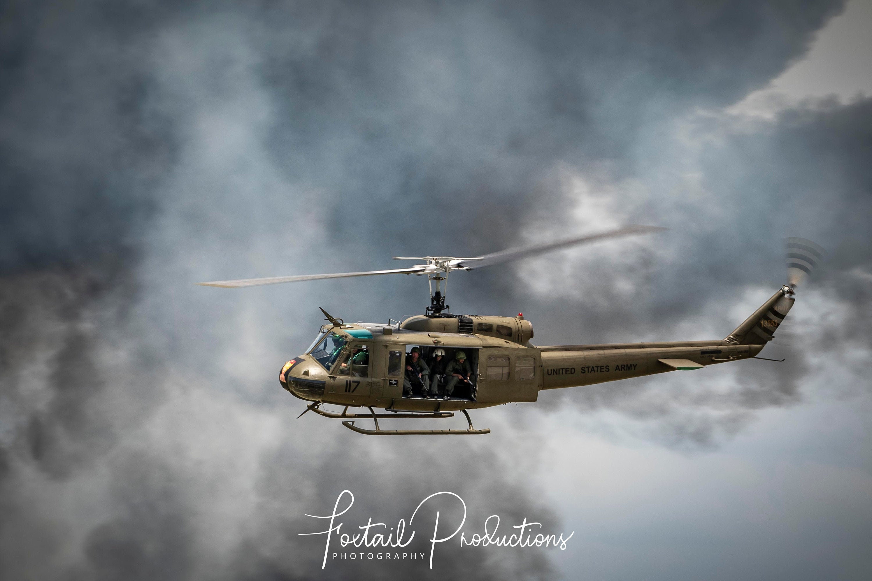 UH-1 HUEY HEMET-RYAN FIREFIGHTER HELICOPTER 11x14 SILVER HALIDE PHOTO PRINT 