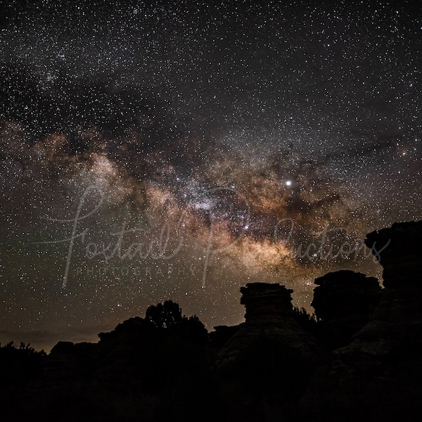 Milky Way Photo - Black Mesa Oklahoma. Photography Print Wall Art